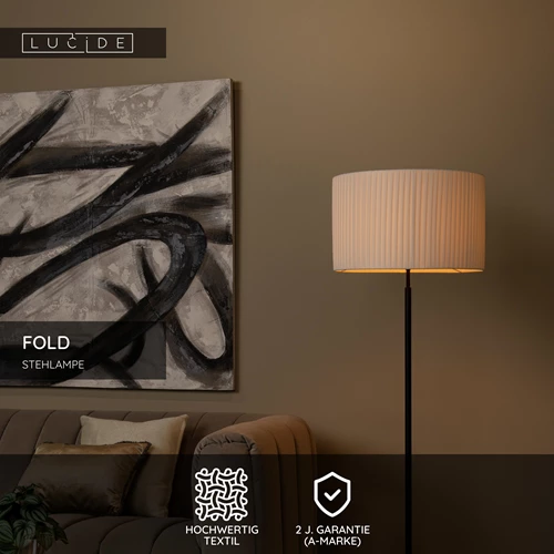 Lucide FOLD - Stehlampe - Ø 45 cm - 1xE27 - Weiß - USP